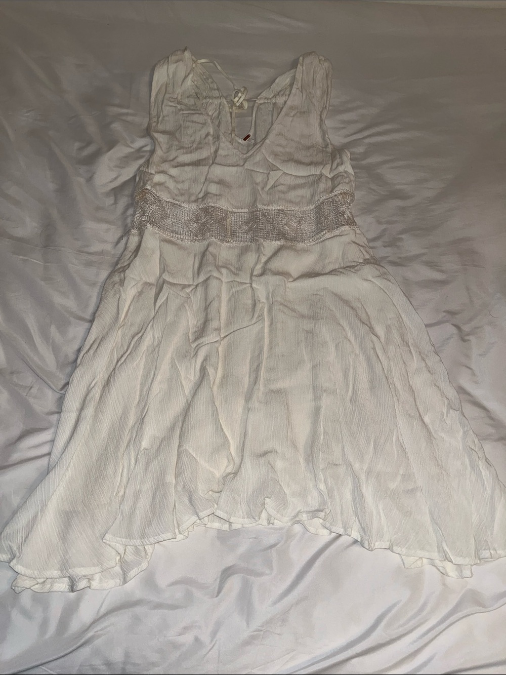 Free People bohemian ivory dress sz L (Read Description)